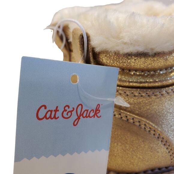 Cat and Jack Gold Reed Boots Fur Lined Winter Boots Toddler Size 6 - Picture 9 of 13
